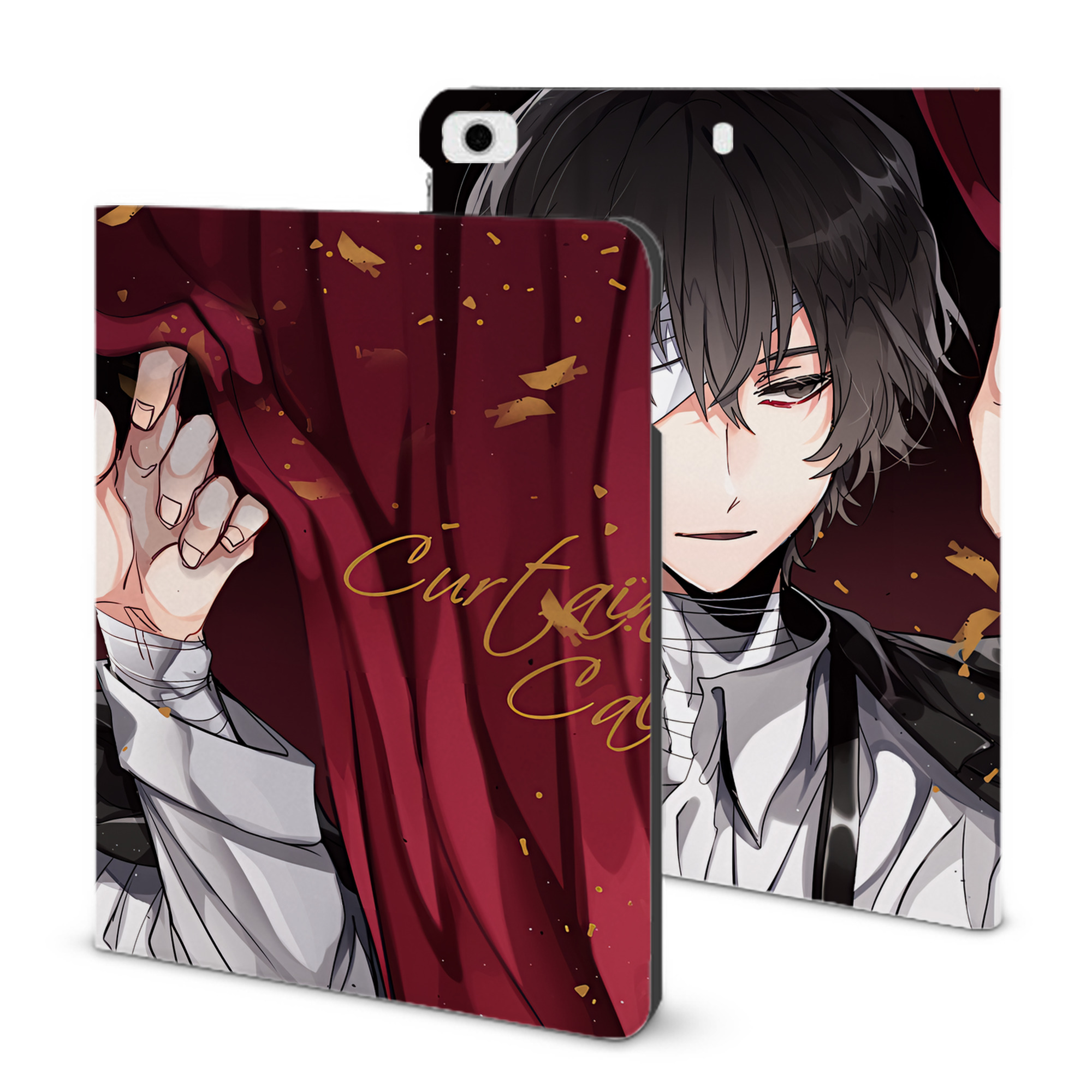 （画像用） 文豪ストレイドッグス Bungo Stray Dogs IPad ケース ブック型 PUレザー TPU 耐衝撃 軽量 薄型 ペン収納なし 全面保護 IPad 各モデル対応